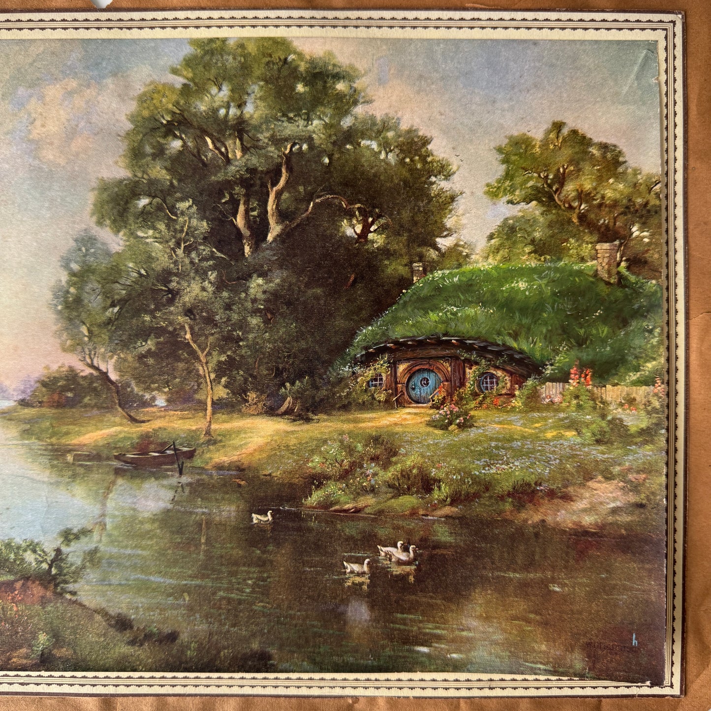 No Muddy Feet Here, original upcycled vintage painting