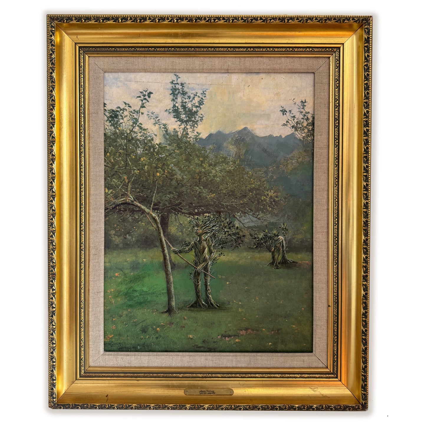 Entwives : Garden of the Entwives, original upcycled vintage painting