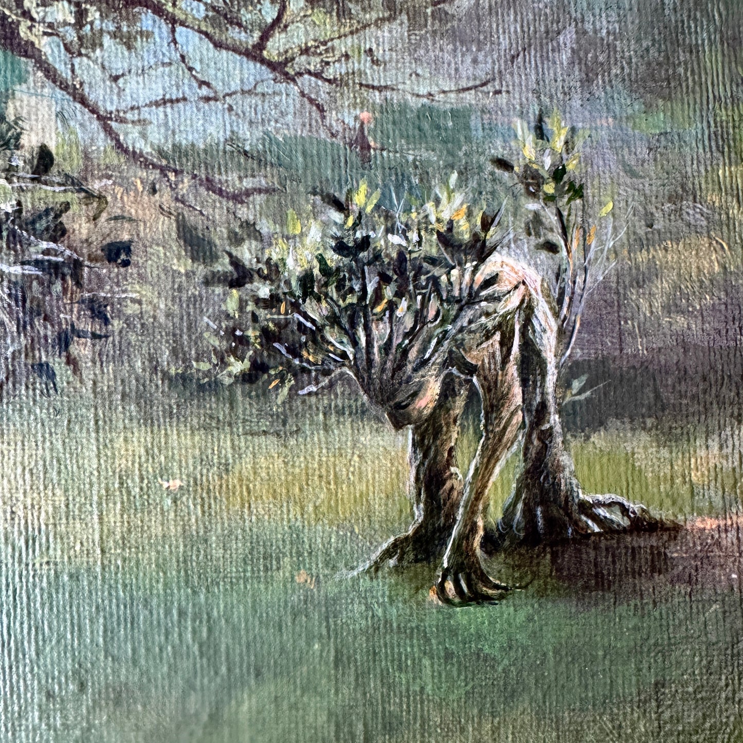 Entwives : Garden of the Entwives, original upcycled vintage painting