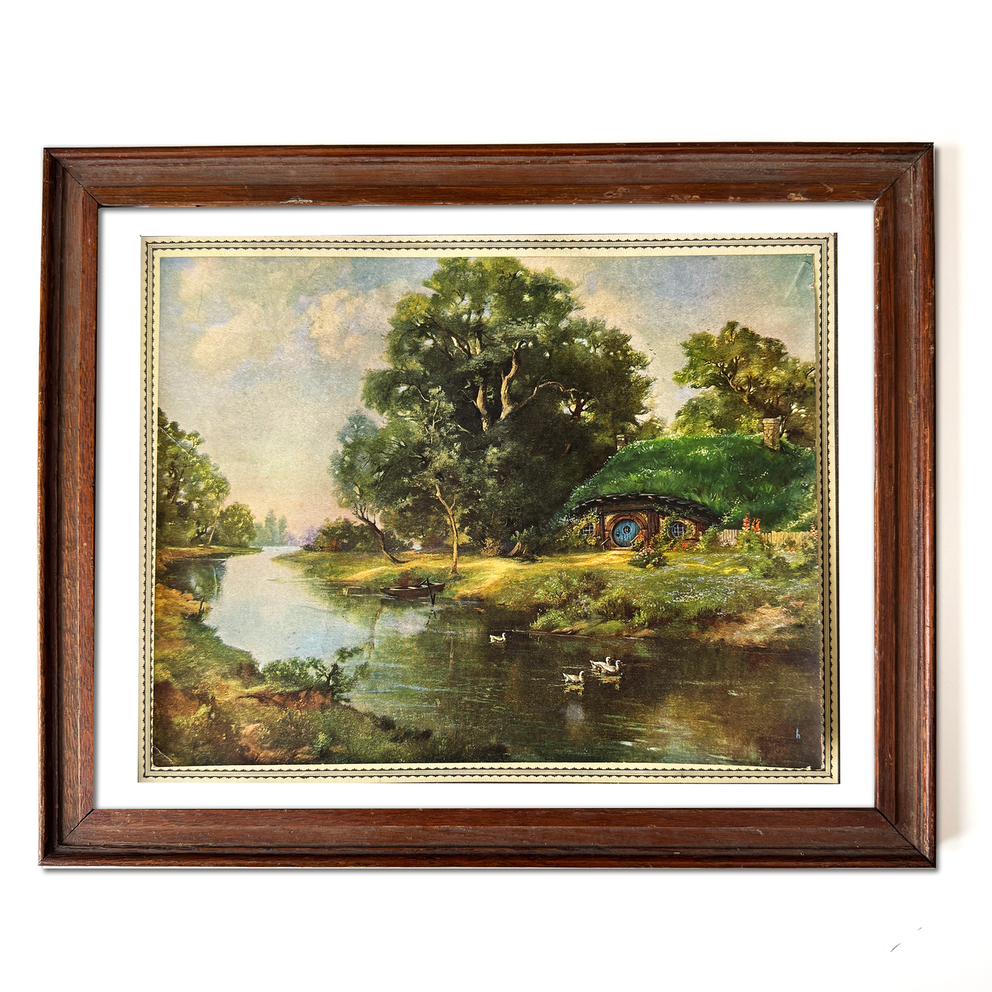 No Muddy Feet Here, original upcycled vintage painting