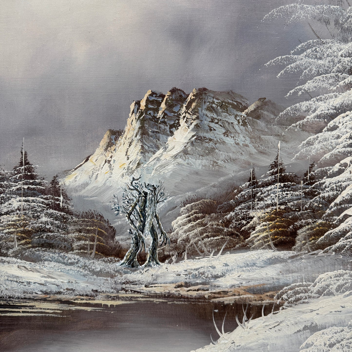 Ents : While Trees Sleep, Part 1, original upcycled vintage painting