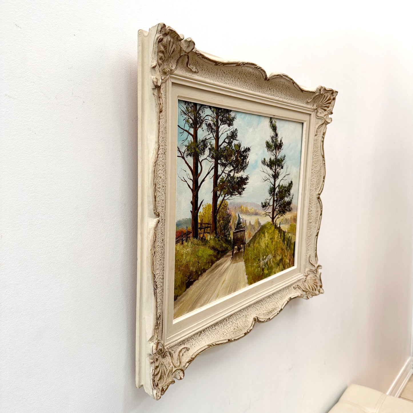 A Gentle Country Drive, original upcycled vintage painting
