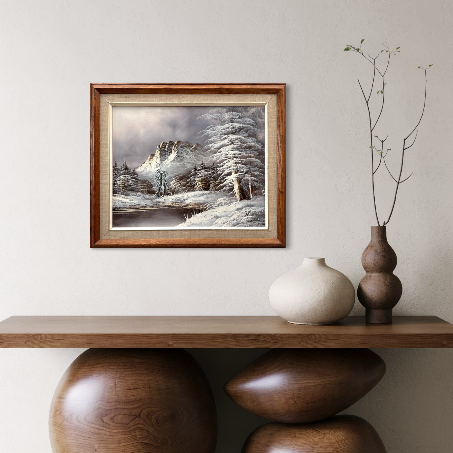 Ents : While Trees Sleep, Part 1, original upcycled vintage painting