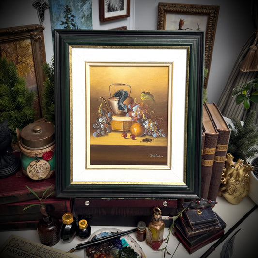 Little Buddy in a Teapot, original upcycled vintage art