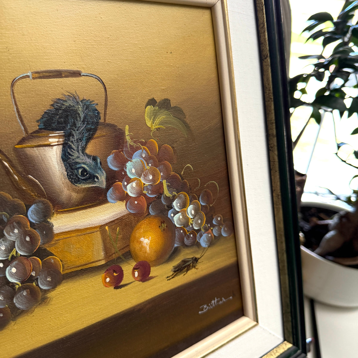Little Buddy in a Teapot, original upcycled vintage art