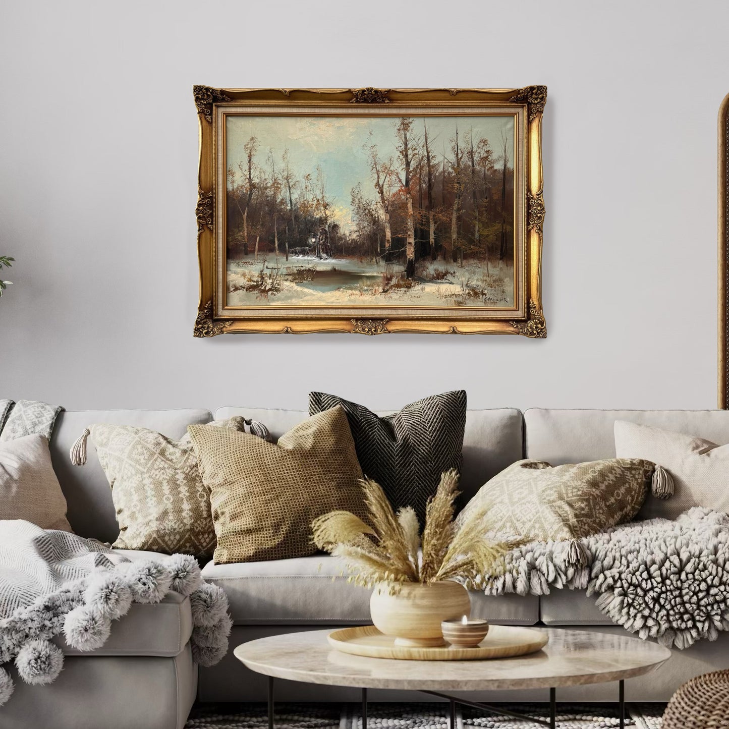 A Walk With Fang, original upcycled vintage painting