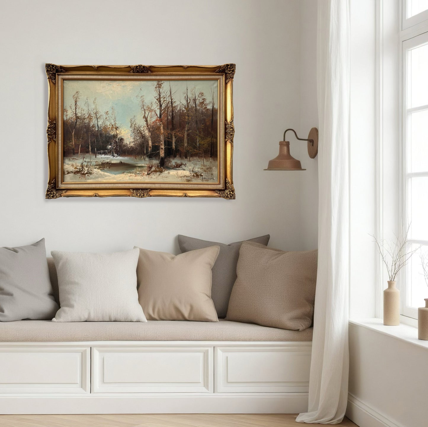 A Walk With Fang, original upcycled vintage painting