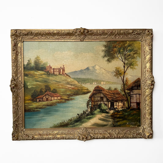 Waiting For Vizzini, original upcycled vintage art