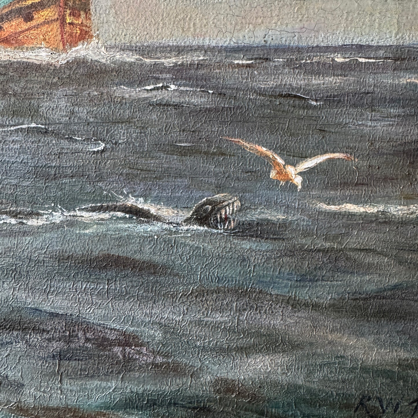 Out For A Pleasure Cruise, original upcycled vintage art