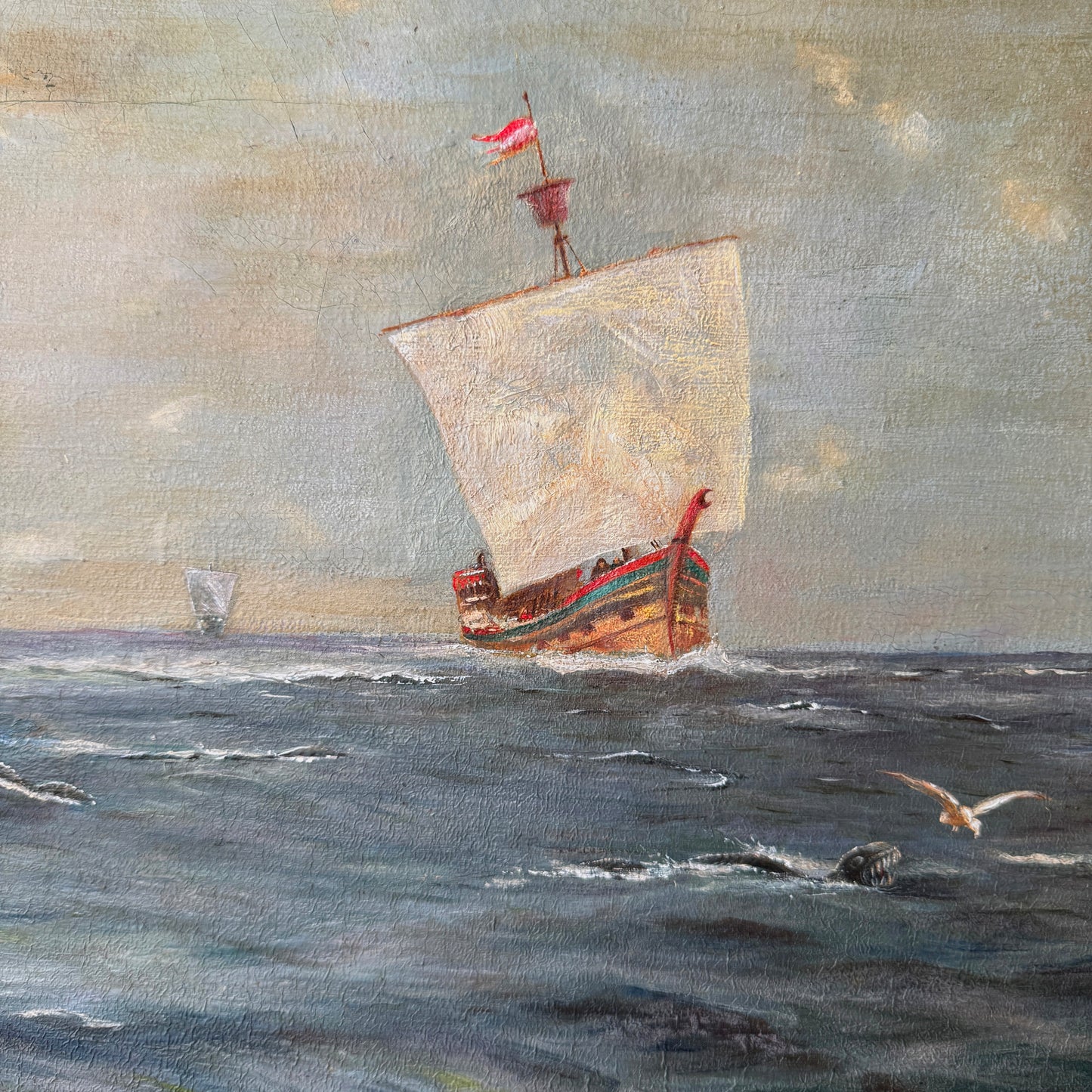 Out For A Pleasure Cruise, original upcycled vintage art