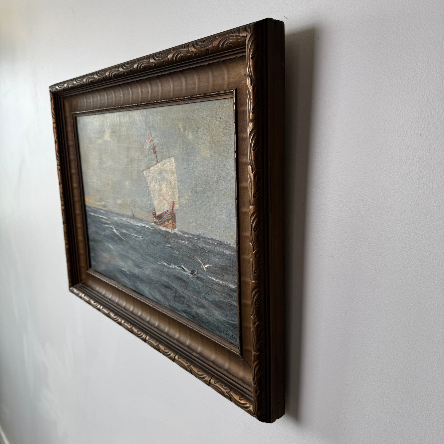 Out For A Pleasure Cruise, original upcycled vintage art