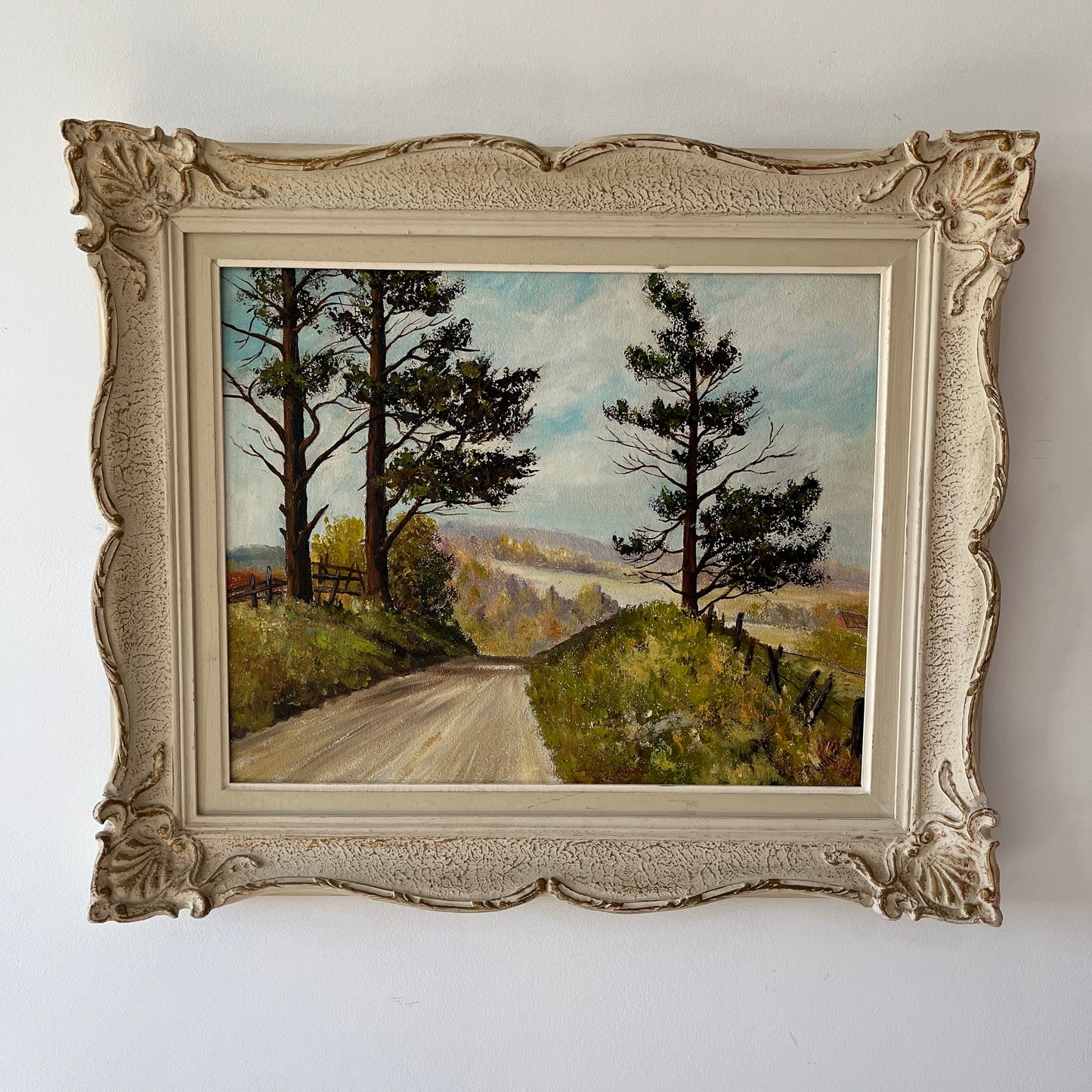 A Gentle Country Drive, original upcycled vintage painting
