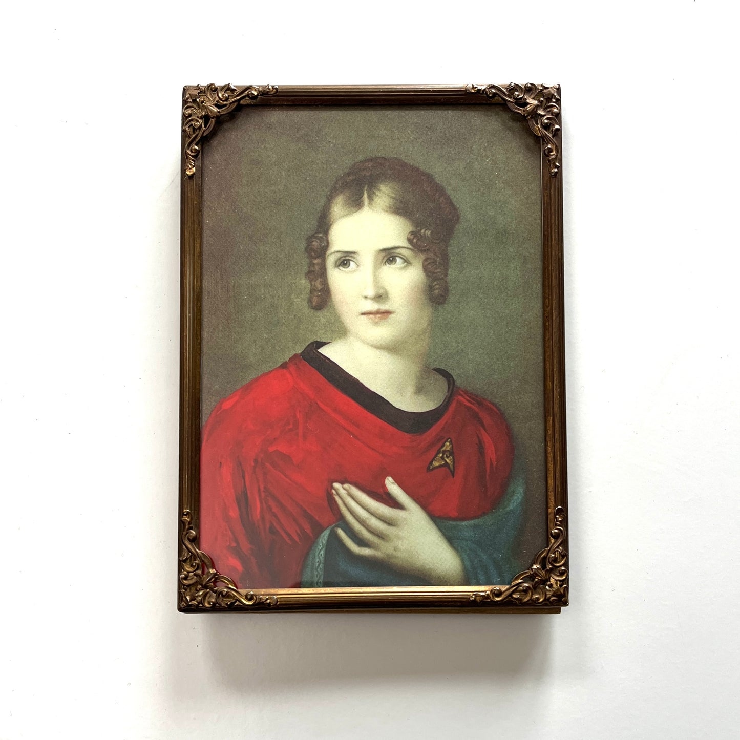 Red Shirt, Ensign Bonaparte - PRINT in Antique Frame, Brass