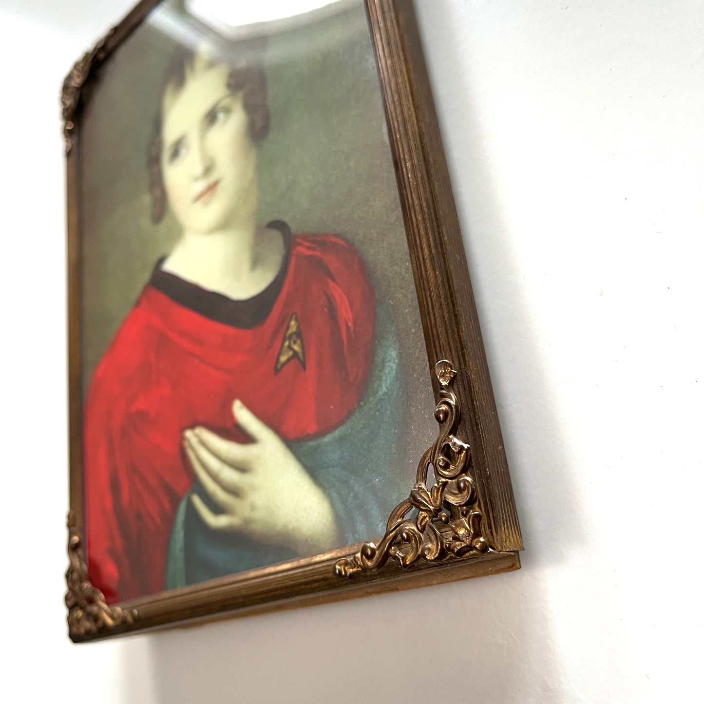 Red Shirt, Ensign Bonaparte - PRINT in Antique Frame, Brass