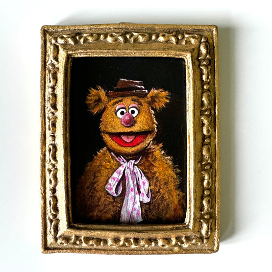 The Comedian, original miniature portrait in vintage frame