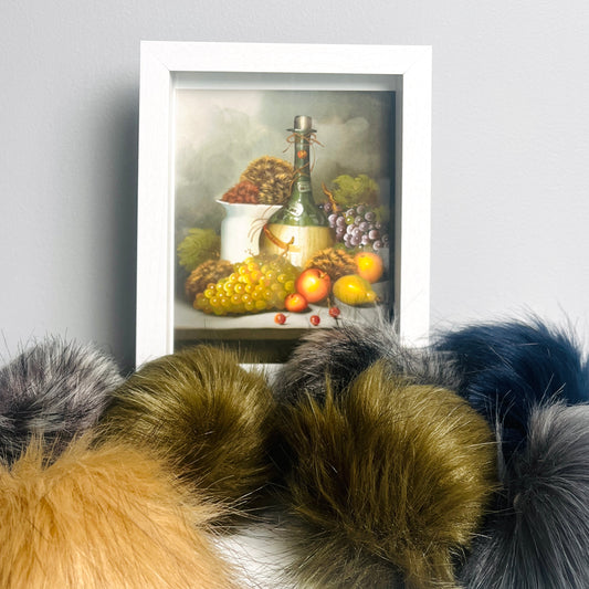 Tribbles with Still Life - PRINT in New Frame, warning : includes tribble, do not overfeed