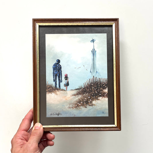 The Guardian - PRINT in vintage wood frame