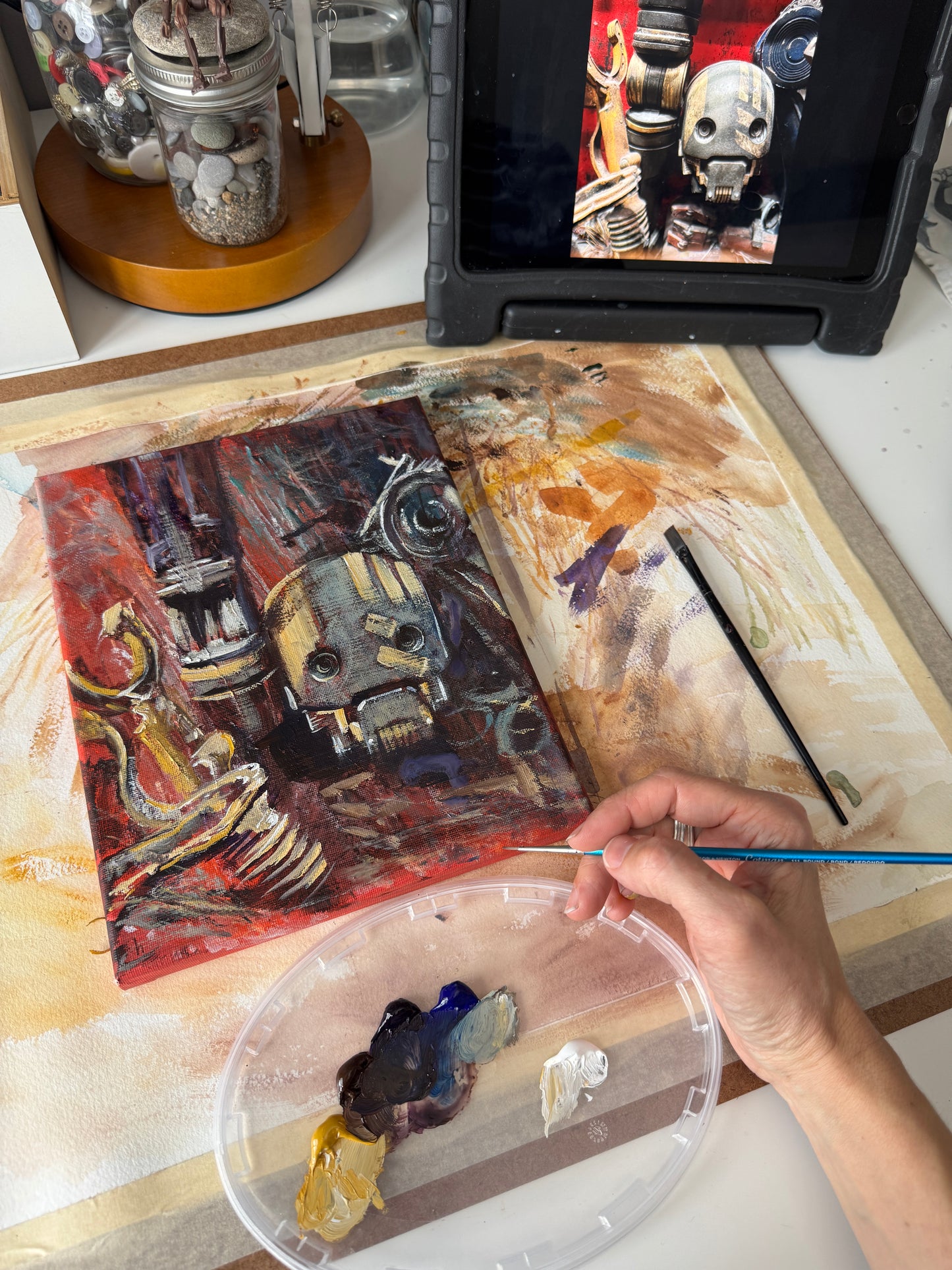 Junk heap Study No.1 - Abstract Cast-off Paint Canvas