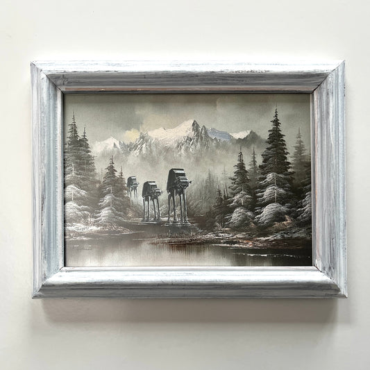 Walkers in a Winter Wonderland - Print in Repainted Frame, Wood