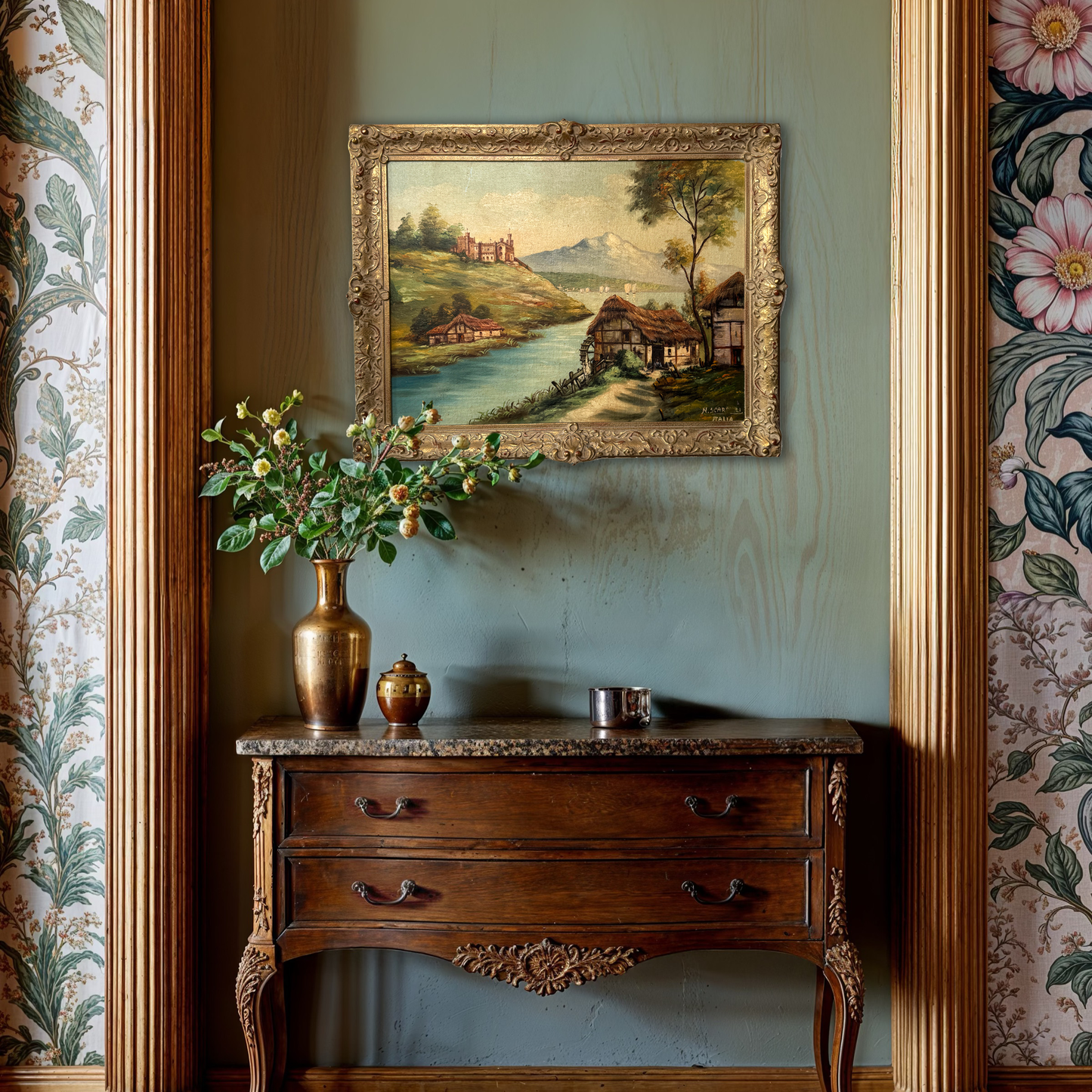 Waiting For Vizzini, original upcycled vintage art