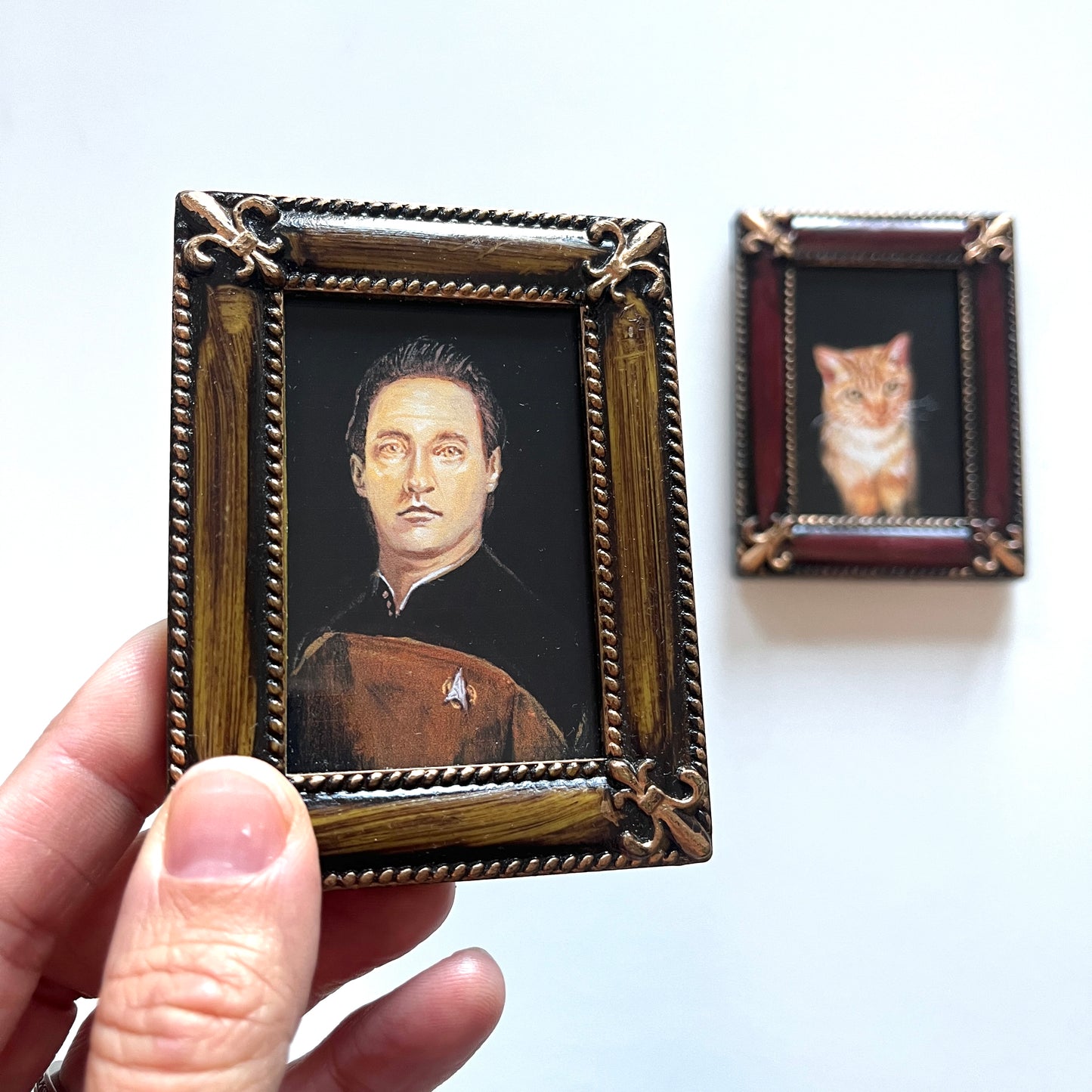 My Cat and I - 2x PRINTS in reclaimed French frames