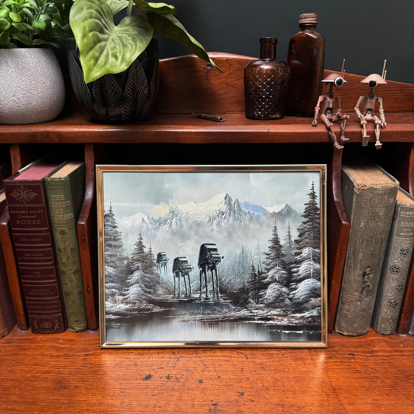 Walkers in a Winter Wonderland - 8x10 PRINT in Vintage Brass Frame