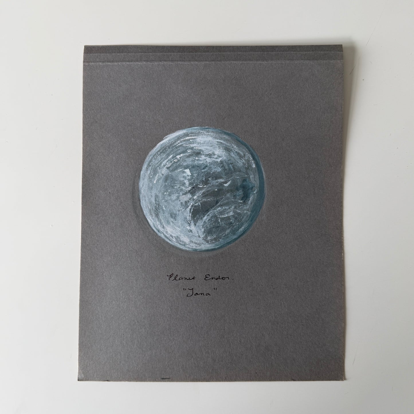 That is a Moon, study no.1 : acrylic study on vintage paper