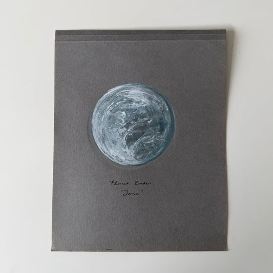 That is a Moon, study no.1 : acrylic study on vintage paper