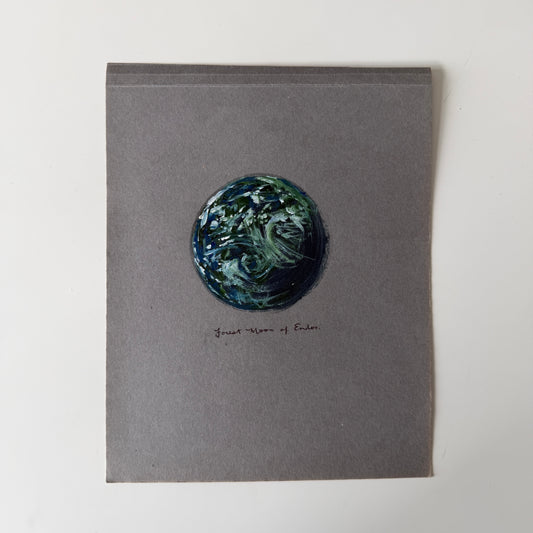 That is a Planet, study no.1 : acrylic study on vintage paper