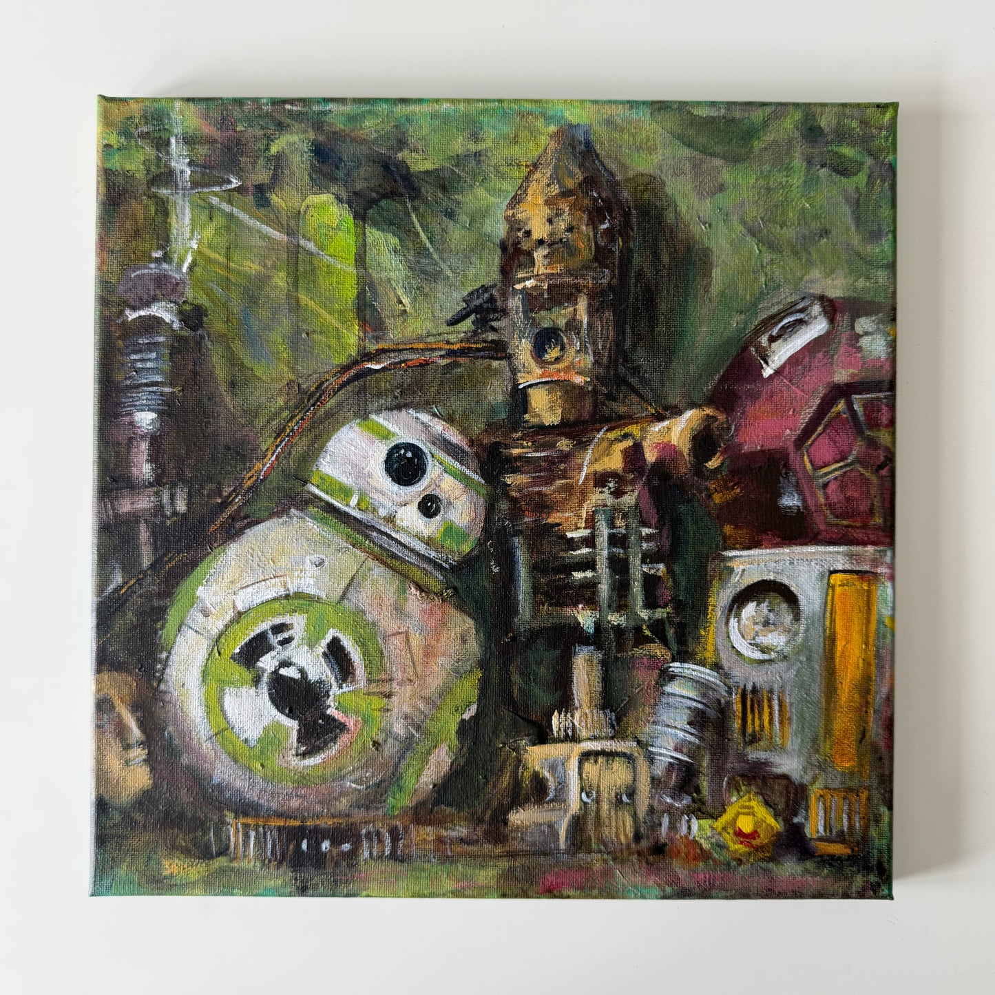 Scrap Pile No. 2, study in acrylic on canvas