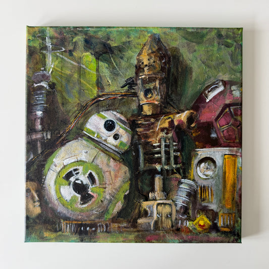 Scrap Pile No. 2, study in acrylic on canvas