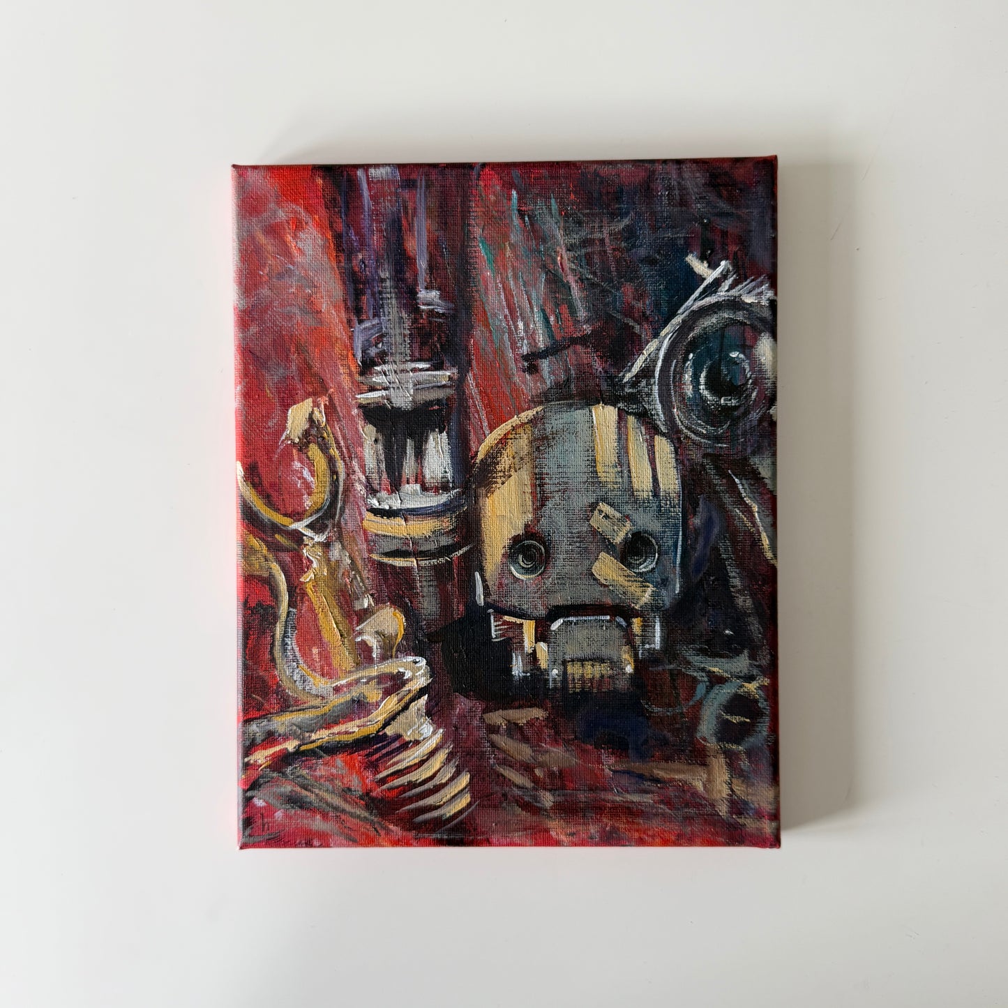 Scrap Pile No. 1, study in acrylic on canvas