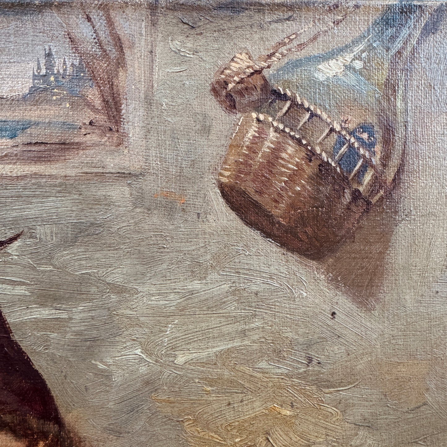 Little Bandits - original upcycled vintage painting