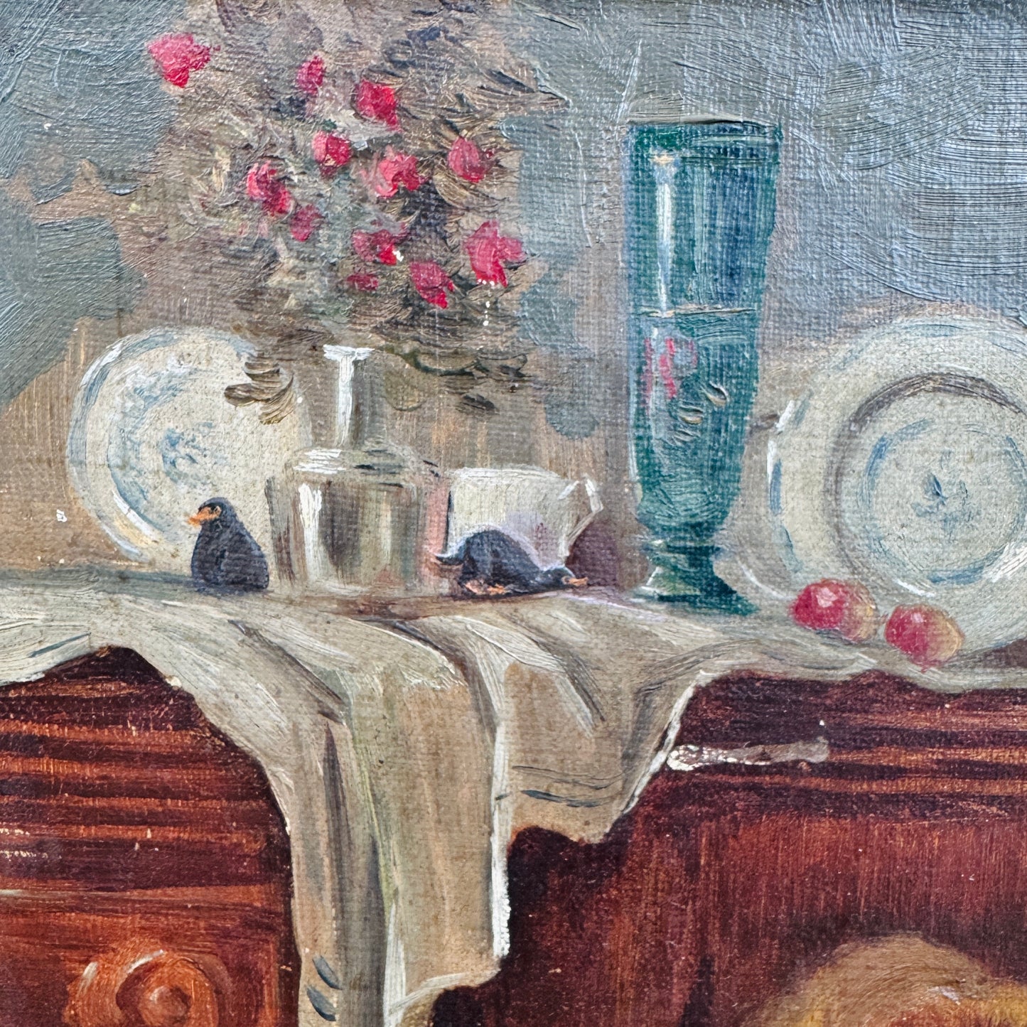 Little Bandits - original upcycled vintage painting