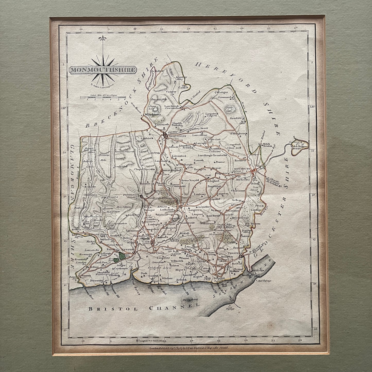 Antique Map, Monmouthshire 1787