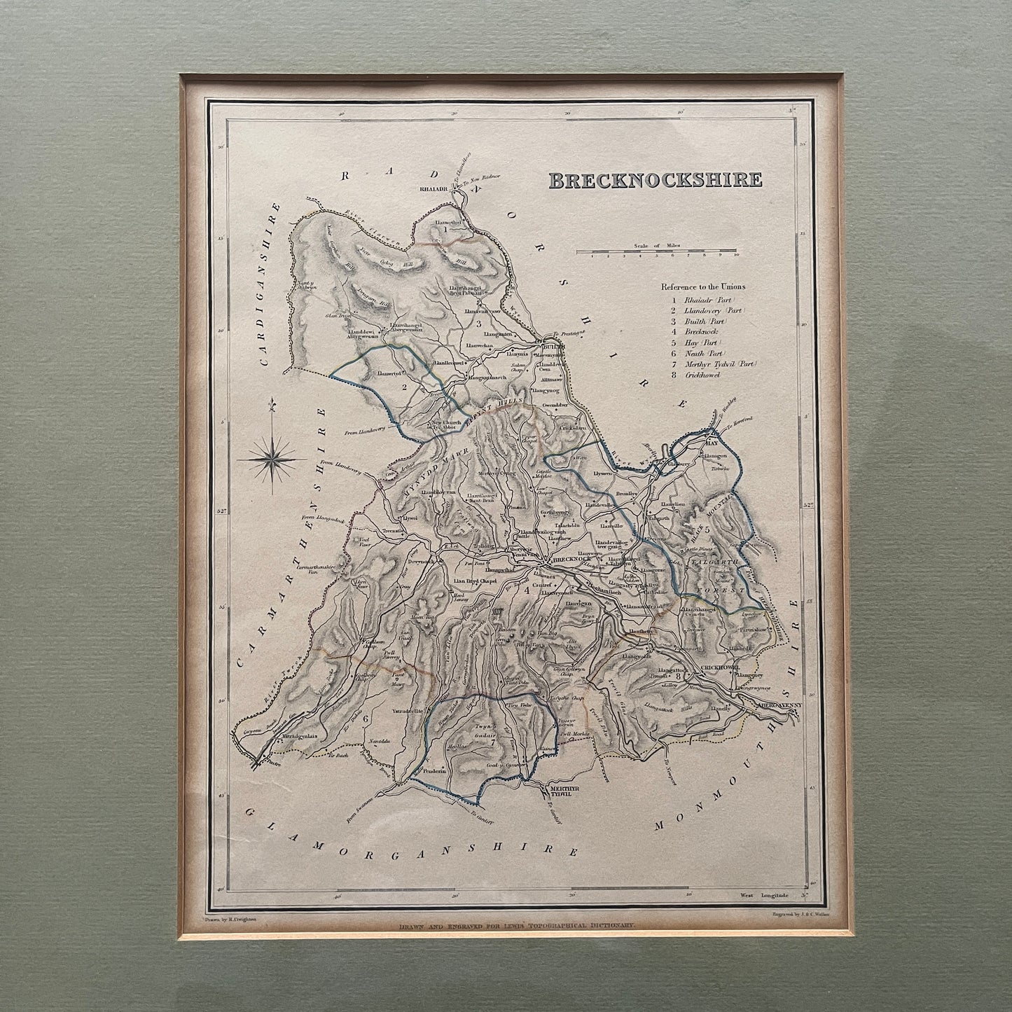 Antique Map, Brecknoshire