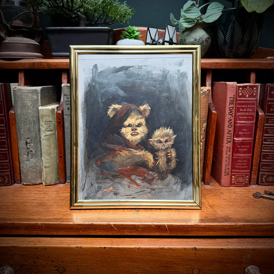Teddy Bear Portrait No.3 : acrylic paint on vintage paper