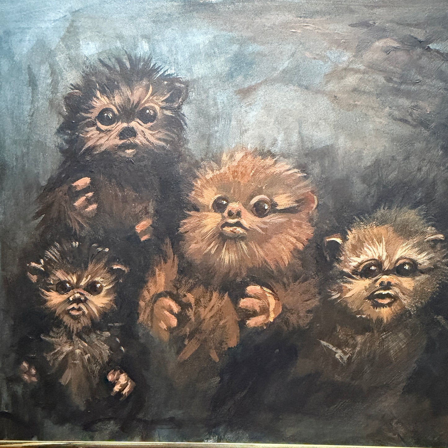 Teddy Bear Portrait No.2 : acrylic paint on vintage paper