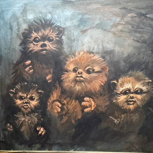Teddy Bear Portrait No.2 : acrylic paint on vintage paper