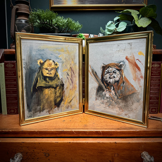 Teddy Bear Portrait No.4 : acrylic paint on vintage paper