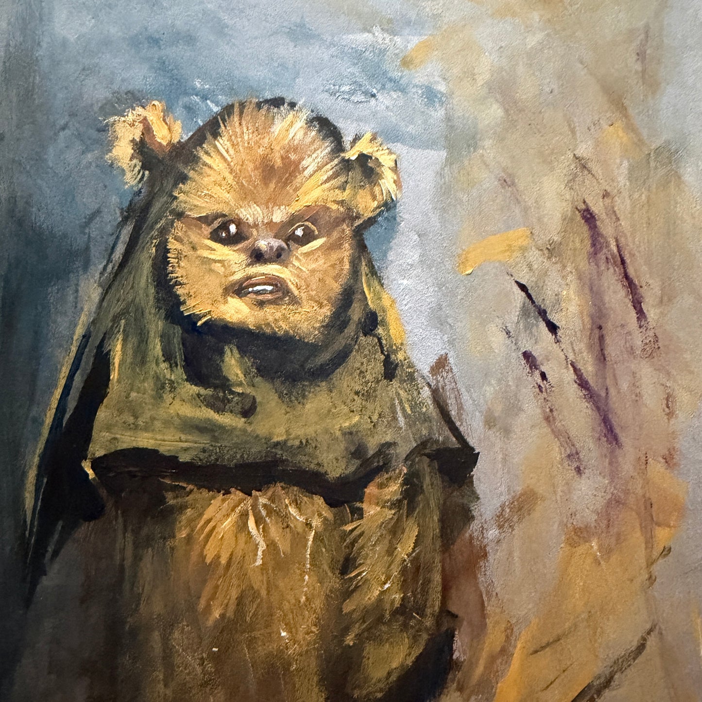 Teddy Bear Portrait No.4 : acrylic paint on vintage paper