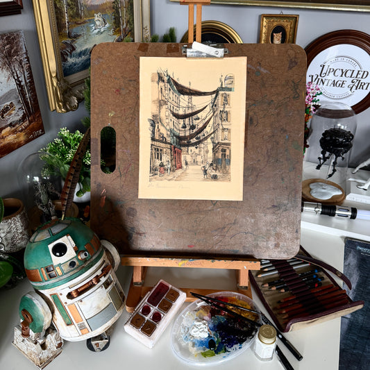 Forgotten Alley - original upcycled vintage painting -3