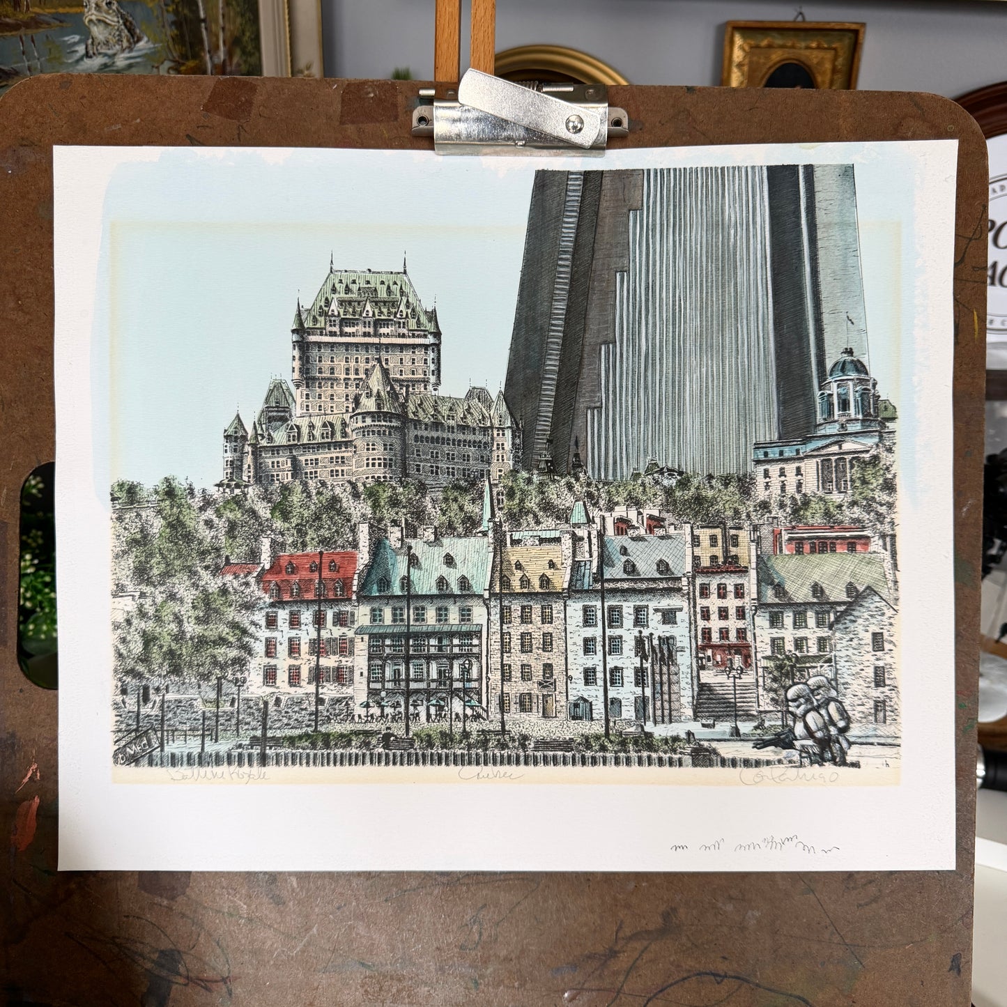 Upper Management - original upcycled vintage painting