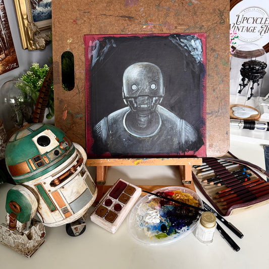 Portrait of a Droid, Reformed Assassin - original acrylic painting