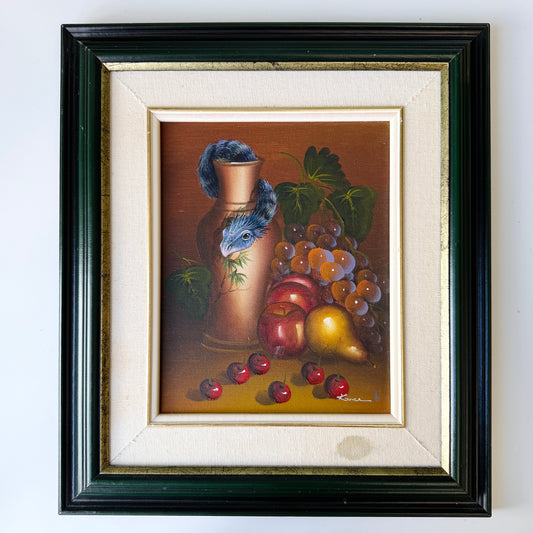 Little Buddy in a Vase, original upcycled vintage art