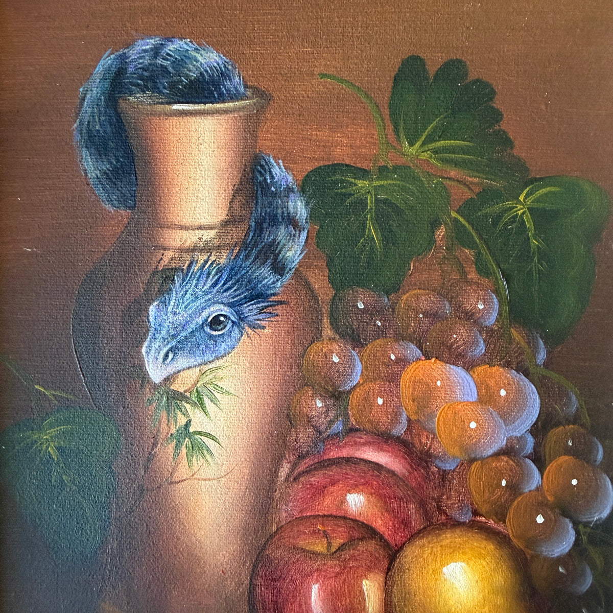 Little Buddy in a Vase, original upcycled vintage art