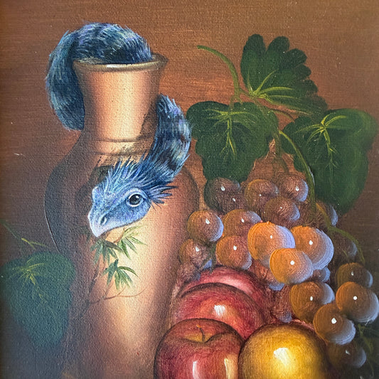Little Buddy in a Vase, original upcycled vintage art