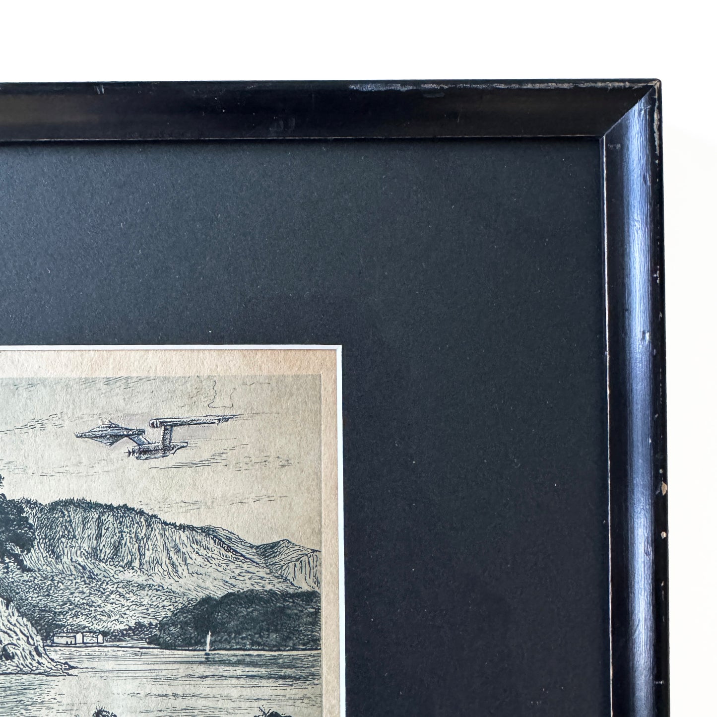 An Enterprise Over Friars Crag, original upcycled vintage engraving