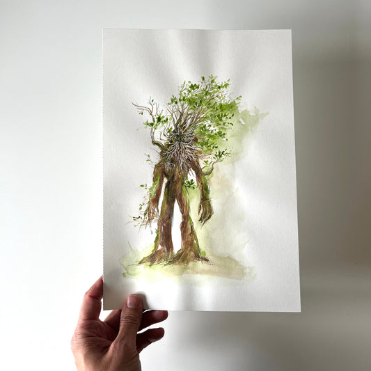 Treebeard study, watercolour on paper