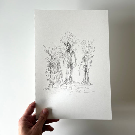Ents study, pencil on paper
